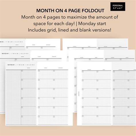 Monthly Grid Etsy