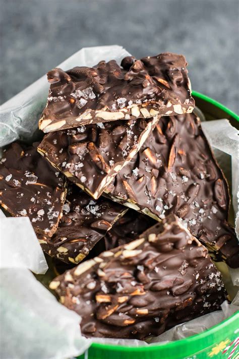 Dark Chocolate Almond Bark With Sea Salt A Seriously Addictive Easy