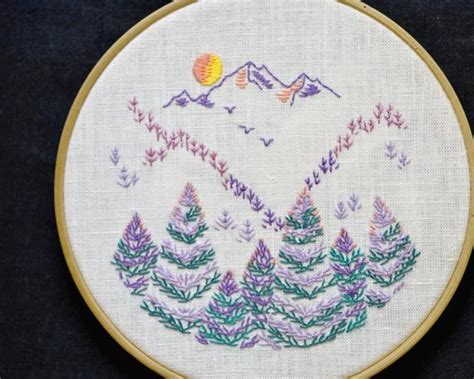 See more ideas about cross stitch embroidery, embroidery patterns, cross stitch. Mountain & Forest Embroidery pattern Hand embroidery PDF
