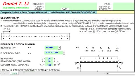 Composite Collector Beam Design With Seismic Loads Based On Aisc