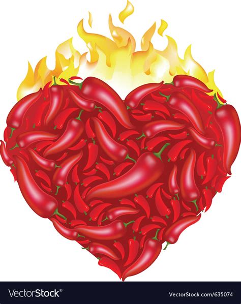 Chili Pepper Heart Royalty Free Vector Image Vectorstock