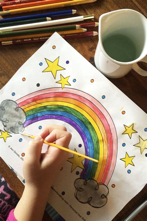 cute rainbow coloring page printable