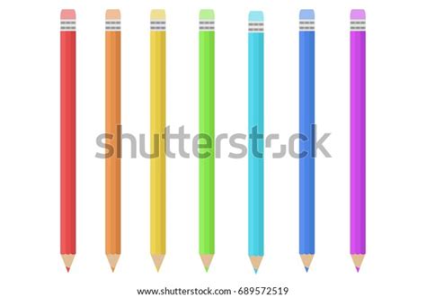 Set Colored Pencils Vector Illustration Stock Vector Royalty Free