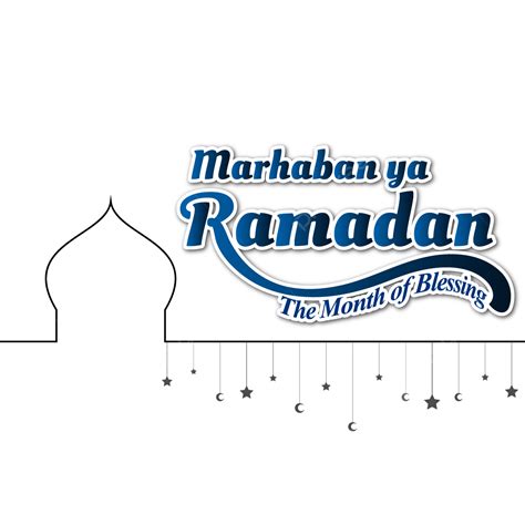 El Mes De La Bendición Estilo De Línea De La Mezquita De Ramadán Png