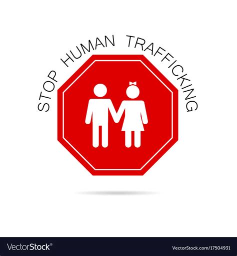 stop human trafficking sign royalty free vector image