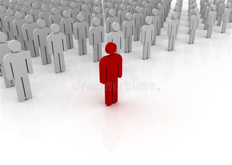 Man Standing Out From The Crowd Stock Illustration Illustration Of