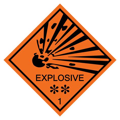 Signo de símbolo explosivo de advertencia aislar sobre fondo blanco