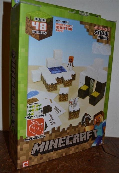 Minecraft Papercraft Kit Overworld Snow Biome Set Over 48 Pieces Golem