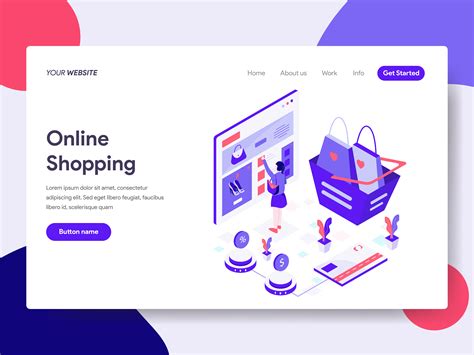 Landing Page Template Of Online Shopping Illustration Concept