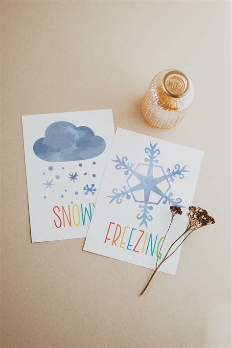 16 Weather Cards Weather Flashcards Instant Download Etsy