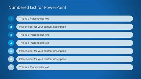 Numbered List Template For Powerpoint Slidemodel