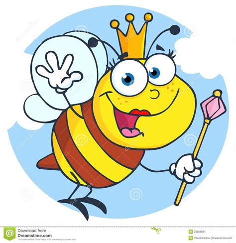 Happy Queen Bee Cartoon Character Bee Cartoon Bumble Bee Cartoon