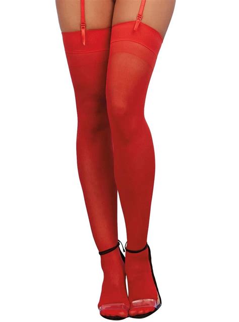 plain top sheer red thigh high stockings with back seam thigh high stockings thigh highs
