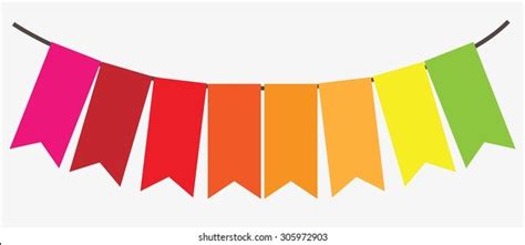 Rainbow Bunting Banner Garlandvector Illustration Stock Vector Royalty