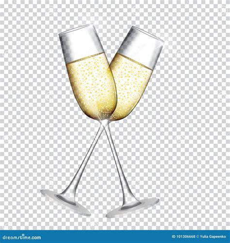 Deux Verres De Champagne Sur Le Fond Transparent Illustration De