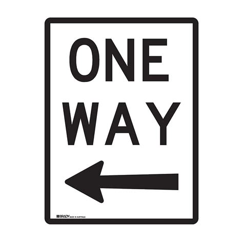 Traffic Control Sign One Way With Left Arrow