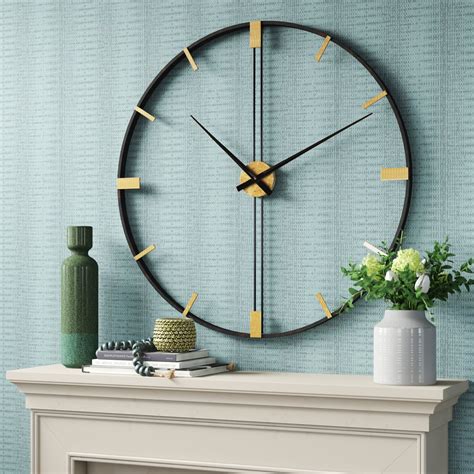 Compatible Withquartz Round Retro Wall Clock Home Decoration Blue Black