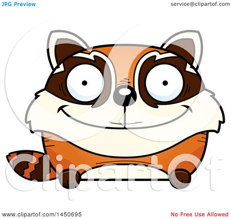 Clipart Graphic Of A Cartoon Happy Red Panda Character Mascot Royalty