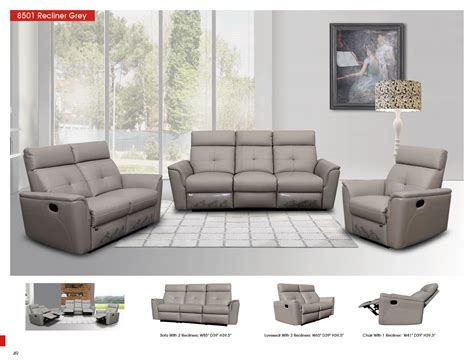 8501 Recliner Light Grey Recliners Living Room Furniture