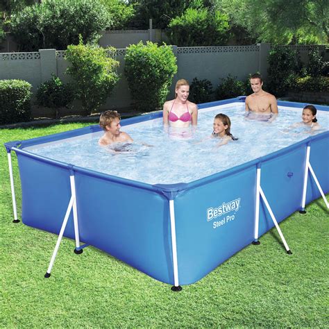 Bestway Steel Pro 13ft X 7ft X 32in Rectangular Frame Above Ground Pool
