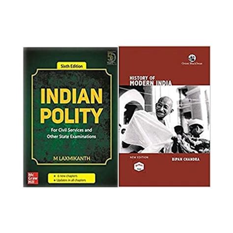 Combo Of Indian Polity By M Laxmikant And History Of Modern India By Bipan Chandra Ncertkart