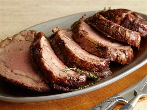 Prime rib was perfect juicy and perfectly pink. Roast Prime Rib with Thyme Au Jus Recipe | Bobby Flay | Food Network