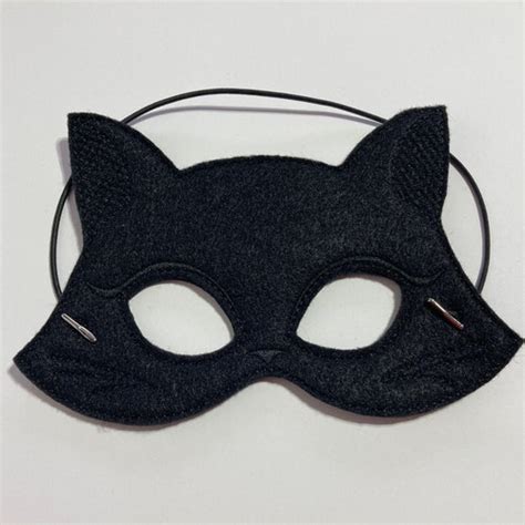Kids Cat Mask Felt Mask Kitty White Black Costume Etsy