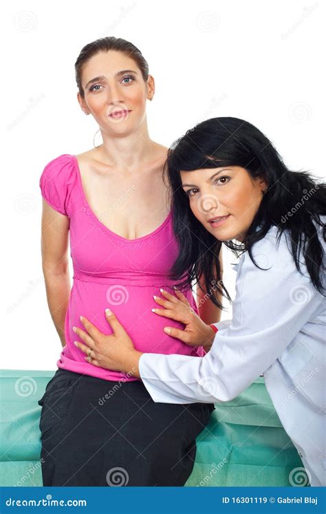 Pregnant Woman At Medical Exam Stock Image Image Of Portrait Clinic 16301119