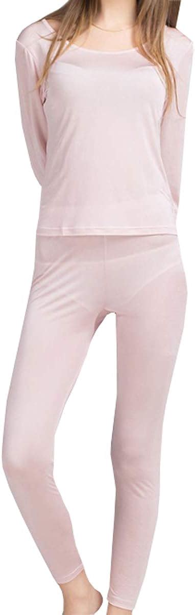 Metway Womens Silk Long Johns Silk Thermal Underwear Setswinter Silk Long Underwear Amazon