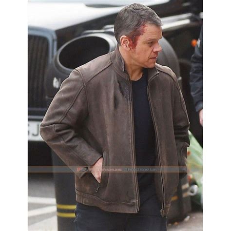 Jason Bourne 5 Matt Damon Leather Jacket Distressed Jackets With