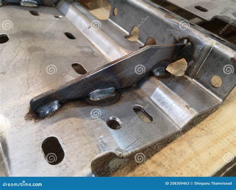 Welding Seam Onto Steel Sheet Metal Part Texturesurface Stock Image