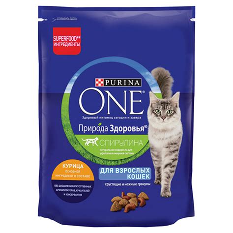 Purina One природа здоровья сухой корм для взрослых кошек курица весом