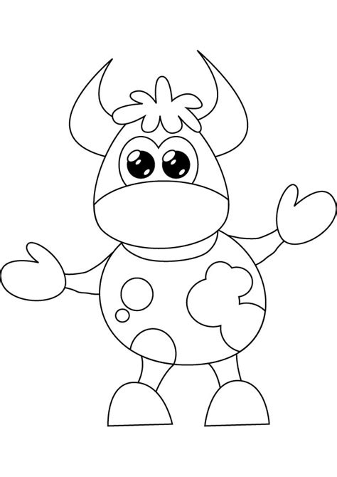 Cartoon Cow Free Coloring Page