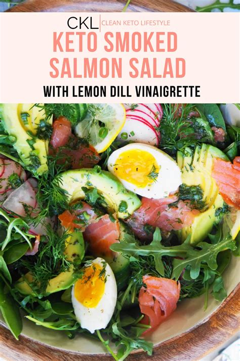 Keto Smoked Salmon Salad With Lemon Dill Vinaigrette Recipe Smoked