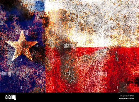 Grunge Texas Usa Flag On Rusty Metal Background Texture Stock Photo Alamy