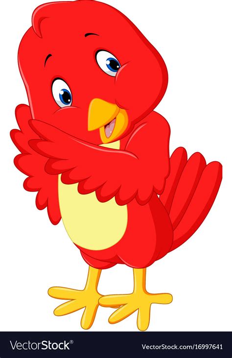 Cute Red Bird Cartoon Royalty Free Vector Image