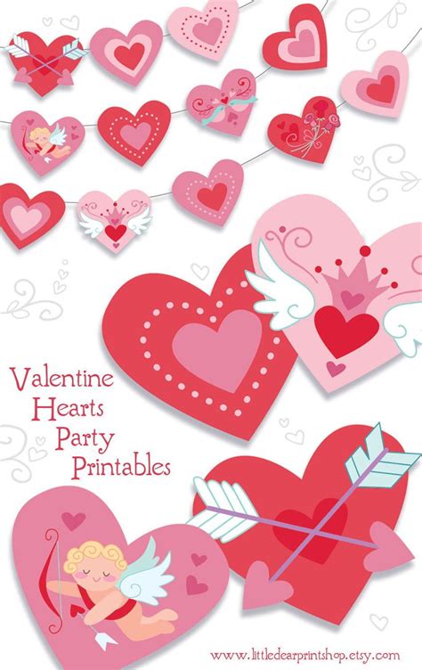 Printable Valentines Day Hearts Paper Craft Hearts Paper Crafts