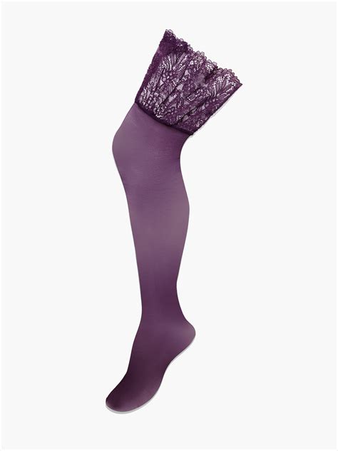 romantic corded lace thigh high stockings in purple savage x fenty france