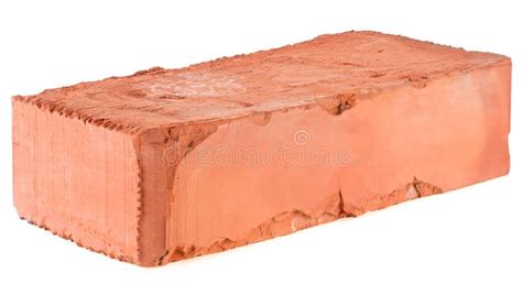 Single Red Brick Isolated On White Background Stock Image Image Of