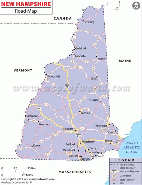 Printable Road Map Of New Hampshire Free Printable Maps