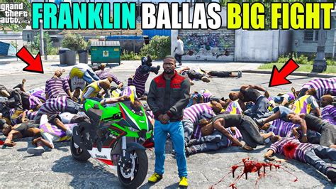 Gta 5 Franklin And Lamar Very Big Gang Fight With Ballas In Los