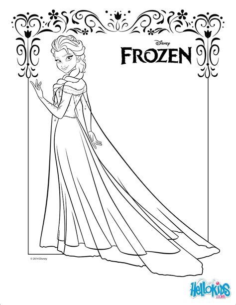 Official disney frozen movie trailer! Elsa coloring pages - Hellokids.com