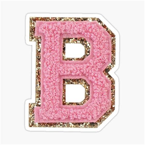 Preppy Pink Varsity Letter B Sticker By Ktp100 Letter B Preppy