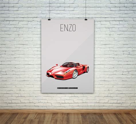 Ferrari Enzo Poster Print Icon Red Legend Supercar Poster Etsy
