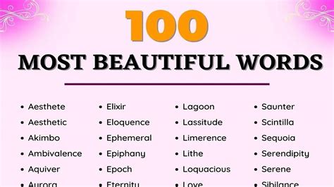 The 100 Most Beautiful Words In The English Language Youtube