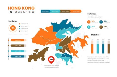 Premium Vector Flat Design Hong Kong Map Infographics Template