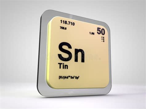 Tin Sn Chemical Element Periodic Table Stock Illustration