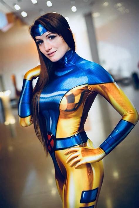 A Woman In A Blue And Yellow Body Suit