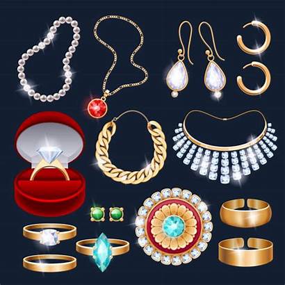Jewelry Vector Realistic Icons Accessories Necklace Vectors