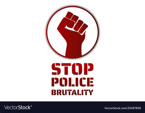 Stop Police Brutality Concept Template Royalty Free Vector